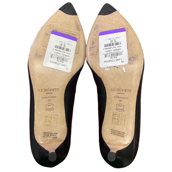 LK Bennett London Audrey Black Leather Kitten Heel Courts Size 6 - Picture 10 of 15